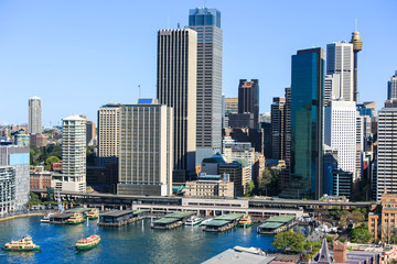 Fototapeta na wymiar Sydney City Circular Quay, looking from Sydney Harbour Bridge