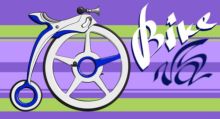 Revolutionary inventions techolohy. Contemporary bycicle reoto style.