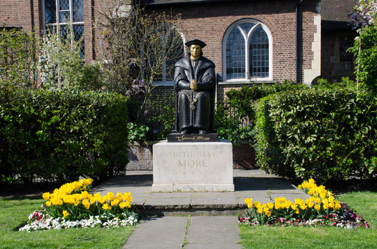 Statue Of Sir Thomas Moore At Chelsea Old Church London