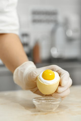 Professional chef with her special dessert