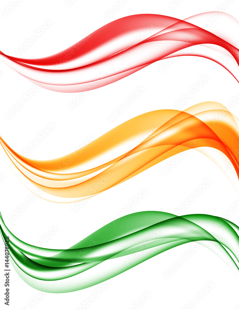 Poster Abstract soft wavy lines set
