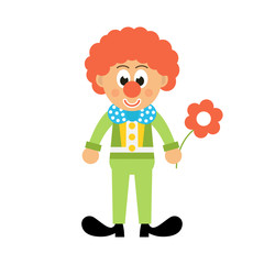 cartoon clown with flower
