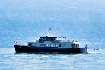 Ferry in Lake Geneva in Lausanne