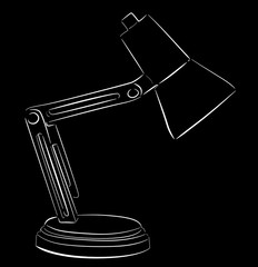Obraz premium small electric lamp sketch isolated on black