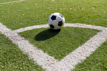 soccer ball on football field