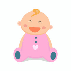 Baby flat icon. Baby boy. Vector illustration.