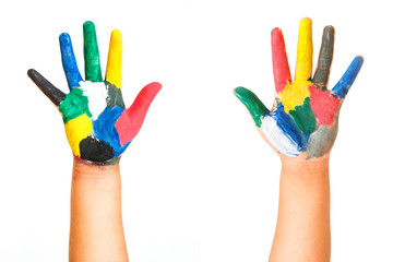 painted children hand