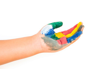 painted children hand