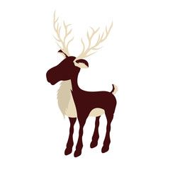 colorful background with reindeer with big horns vector illustration