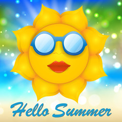Hello summer. Season. The sun. Hot. For your design.