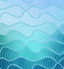 Fototapeta na wymiar Vector wave background of doodle hand drawn lines