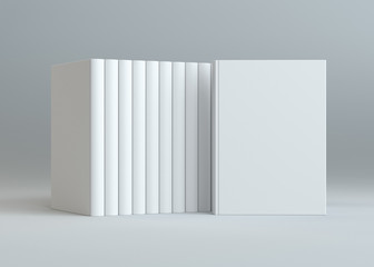 3D rendering books mockup on gray background