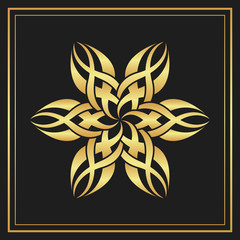 Abstract decorative element. Gold star.