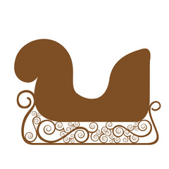 monochrome silhouette of sleigh of santa claus vector illustration