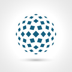 Abstract circular icon. Rectangular rhombus elements.