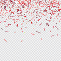 Creative stylized confetti for International Womens Day. Eight March . Vector illustration.
