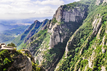 Fototapeta na wymiar Spain, Montserrat mountain, monastery. Travel around Europe.