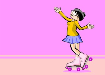 Woman on roller skates - Figure skating