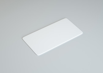 White empty paper card on gray background