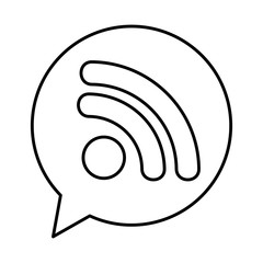 speech bubble with wifi signal connection icon vector illustration design