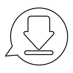 speech bubble with arrow download isolated icon vector illustration design