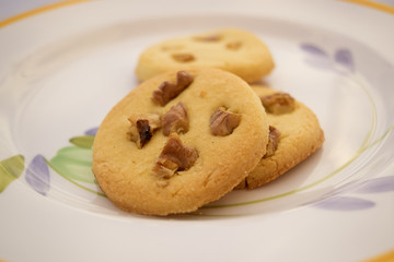 homemade biscuits with kernel walnuts
