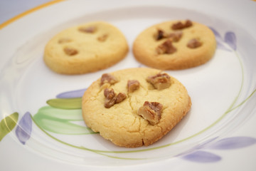 homemade biscuits with kernel walnuts