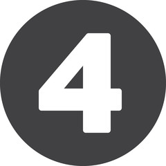 Four, Number 4 flat icon, circular sign - obrazy, fototapety, plakaty