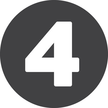 Four, Number 4 flat icon, circular sign