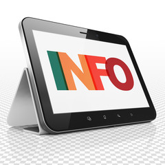 Information concept: Tablet Computer with Info on  display