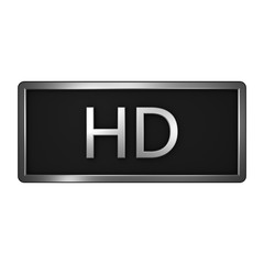 Icon `HD`. Video quality. Graphic illustration isolated on white background. 3D render