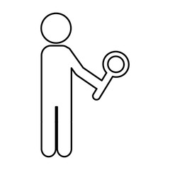 human figure with search magnifying glass icon vector illustration design