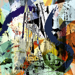 abstract background composition, with strokes, splashes and triangles