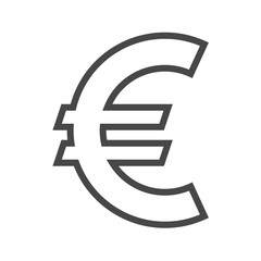 Euro Sign Thin Line Vector Icon. Flat icon isolated on the white background. Editable EPS file. Vector illustration.