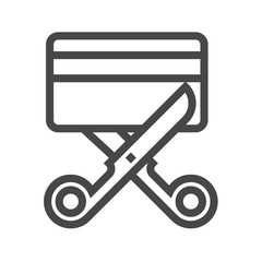 Expired Credit Card Thin Line Vector Icon. Flat icon isolated on the white background. Editable EPS file. Vector illustration.