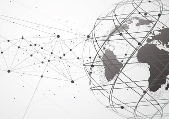 World map point, line, composition, representing the global, Global network connection,international meaning.