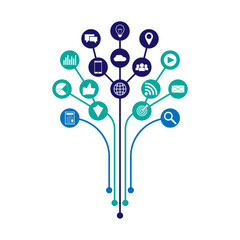 Digital marketing illustration. Flat design