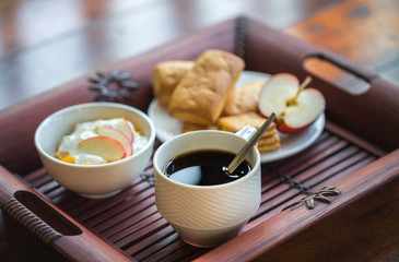Breakfast with tropical fruit