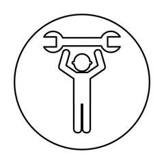construction worker with wrench avatar vector illustration design