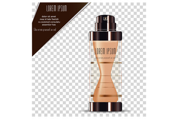 Foundation Liquid Cream Can. Cosmetic Product bottle. Vector Illustration.