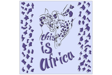 Hand Drawn Giraffe. Vector Illustration. 