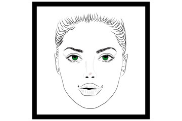 Beautiful Woman face. Vector illustration. 