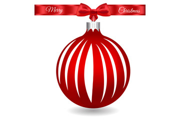 Red Christmas Decoration. Vector Illustration.