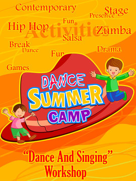 Banner Poster Design Template For Kids Summer Camp Activities