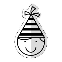 cute little boy with hat party character vector illustration design