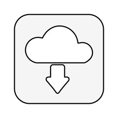 cloud computing with arrow download isolated icon vector illustration design