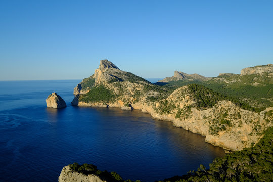 Punta Nau seen from el Mirador Es Colomer in the Formentor Peninsula, Majorca, Balearic Islands, Spain, Mediterranean