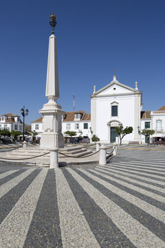 Obelisk in the Praca do Marques de Pombal, Vila Real de Santo Antonio, Algarve, Portugal