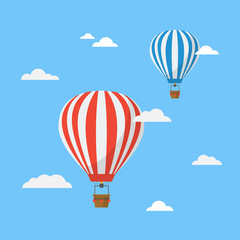 Hot air balloons in the sky vector illustration