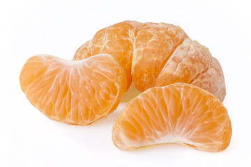 tangerine segments isolated